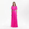 Pink Chiffon Diamante Maxi Dress