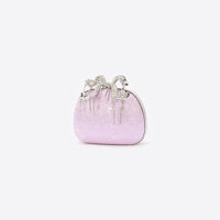 Purple Crystal Clutch Bag