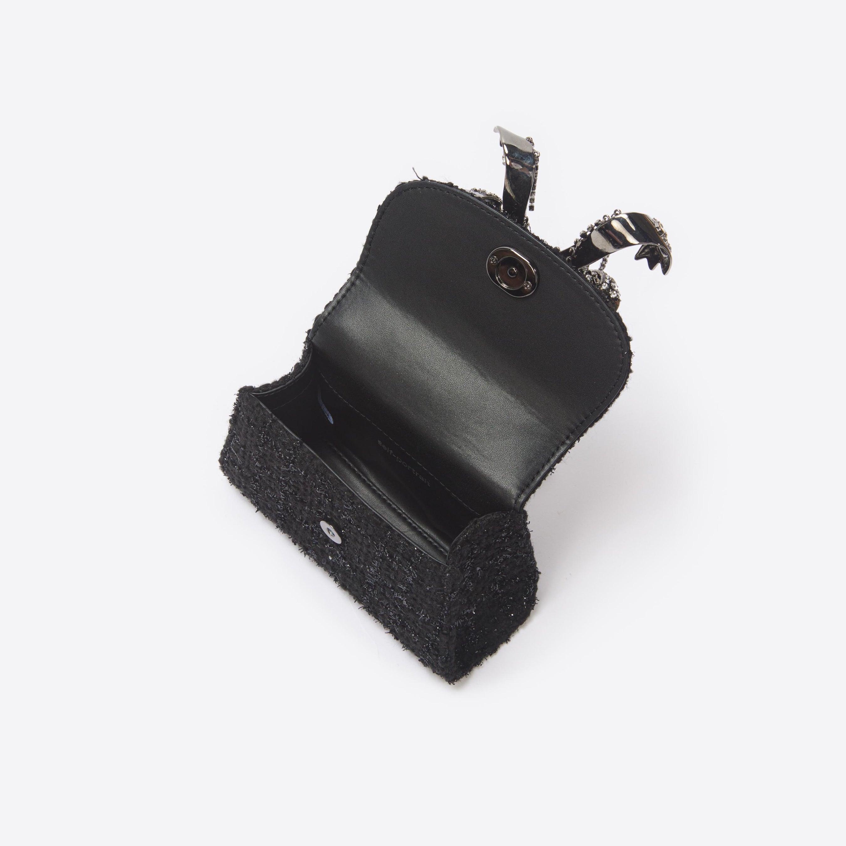Black Boucle Micro Bow Bag