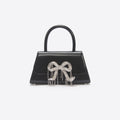 Black Leather Mini Bow Bag