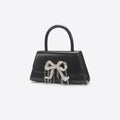 Black Leather Mini Bow Bag