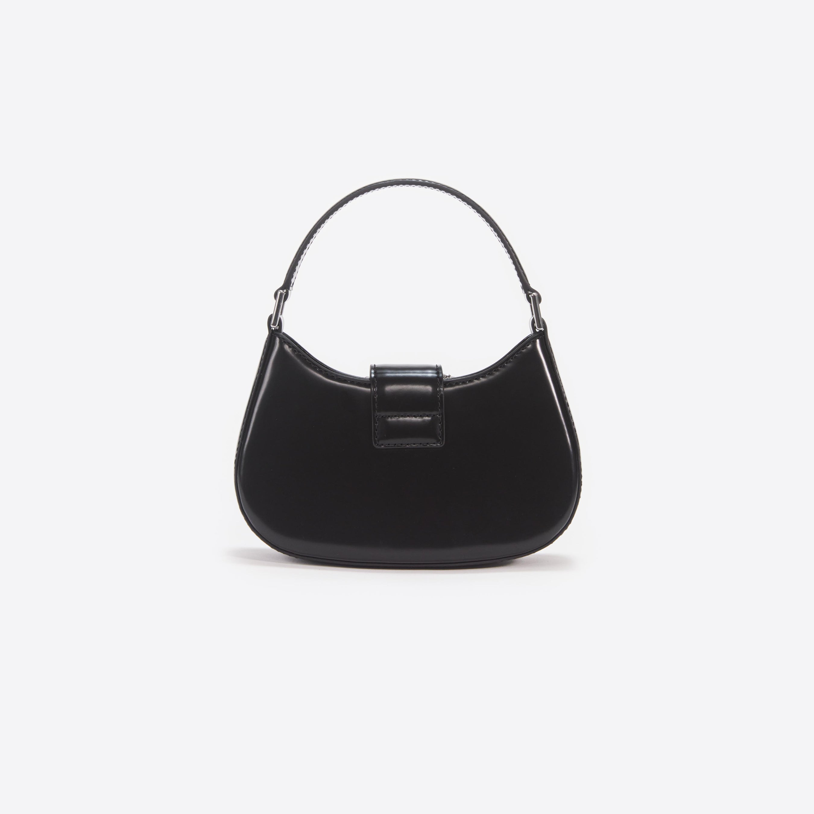 Black Leather Crescent Bag