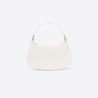 Cream Leather Crescent Bag