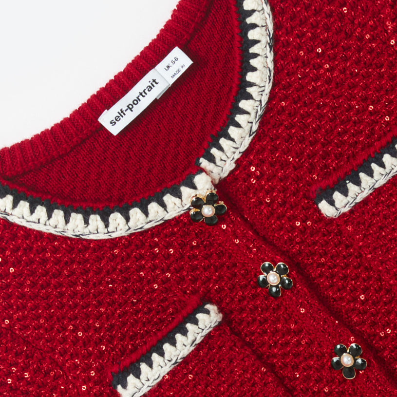 Red Sequin Knit Dress