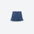 Blue Denim Peplum Mini Skirt