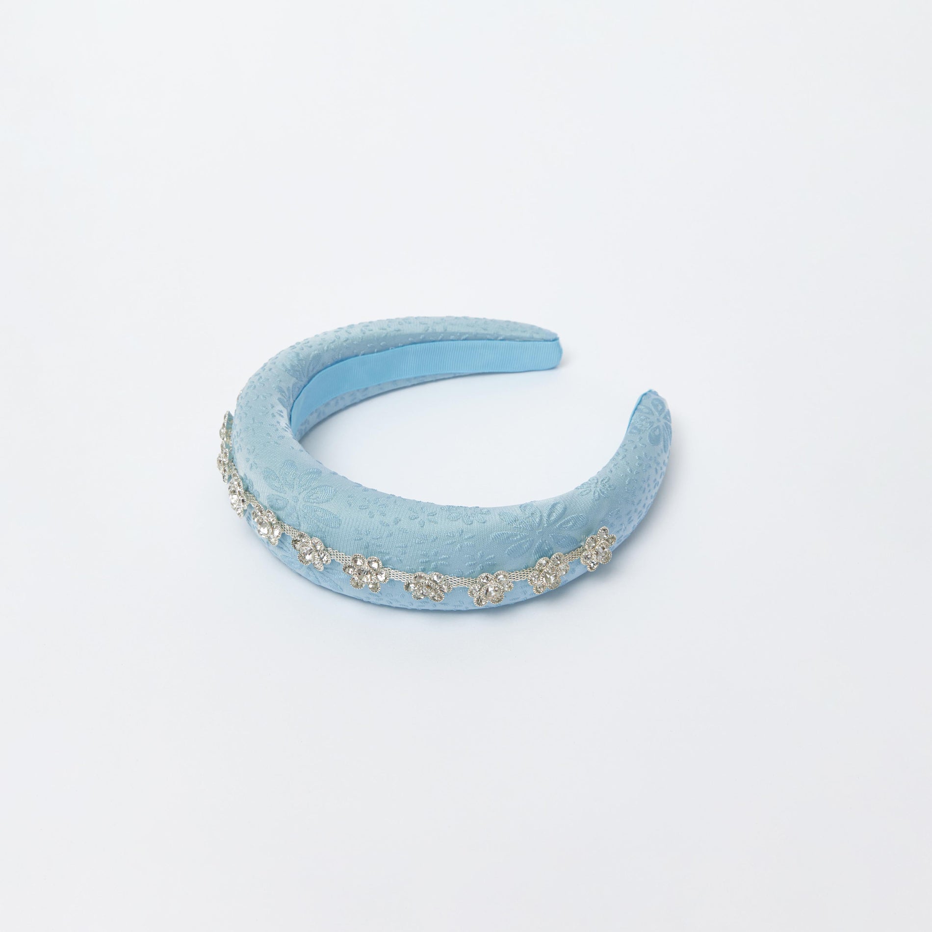 Blue Cotton Diamante Hairband