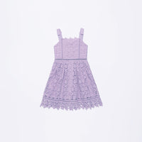Sleeveless Purple Lace Dress