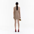 Gold Tinsel Boucle Embellished Mini Dress