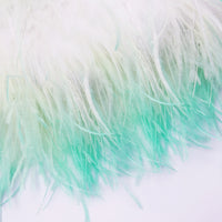Green Boucle Feather Mini Skirt