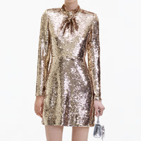 Gold Sequin Mini Dress