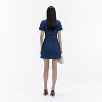 Denim Stitch Detail Mini Dress