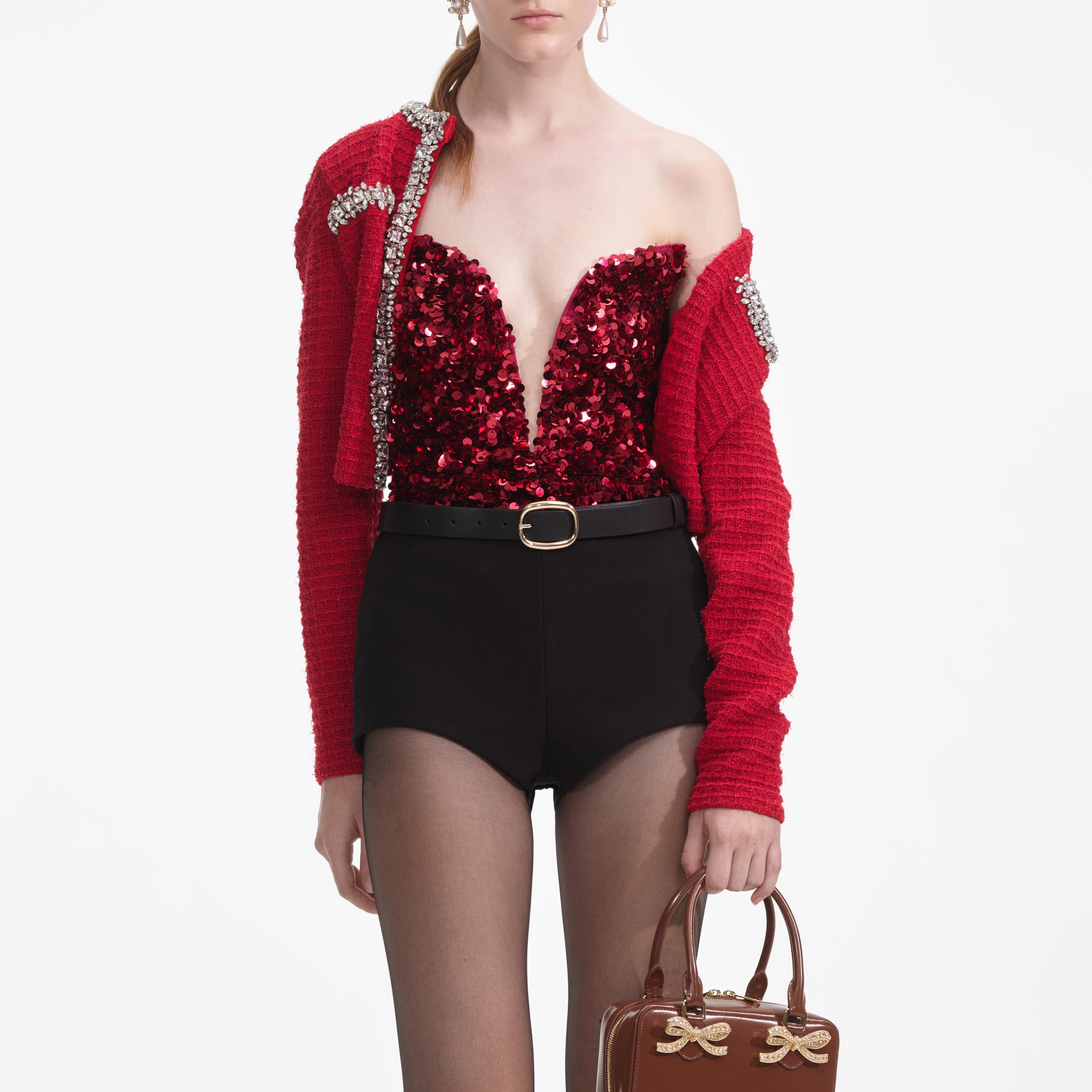 fitted sequin top