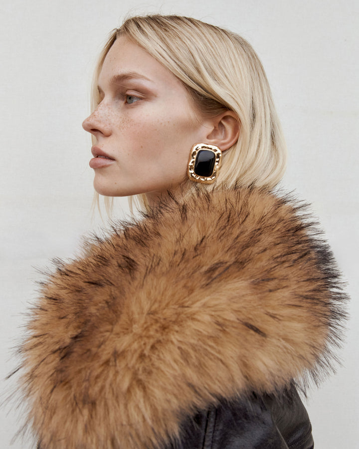 Crystal Bow Earrings Pale Gold
