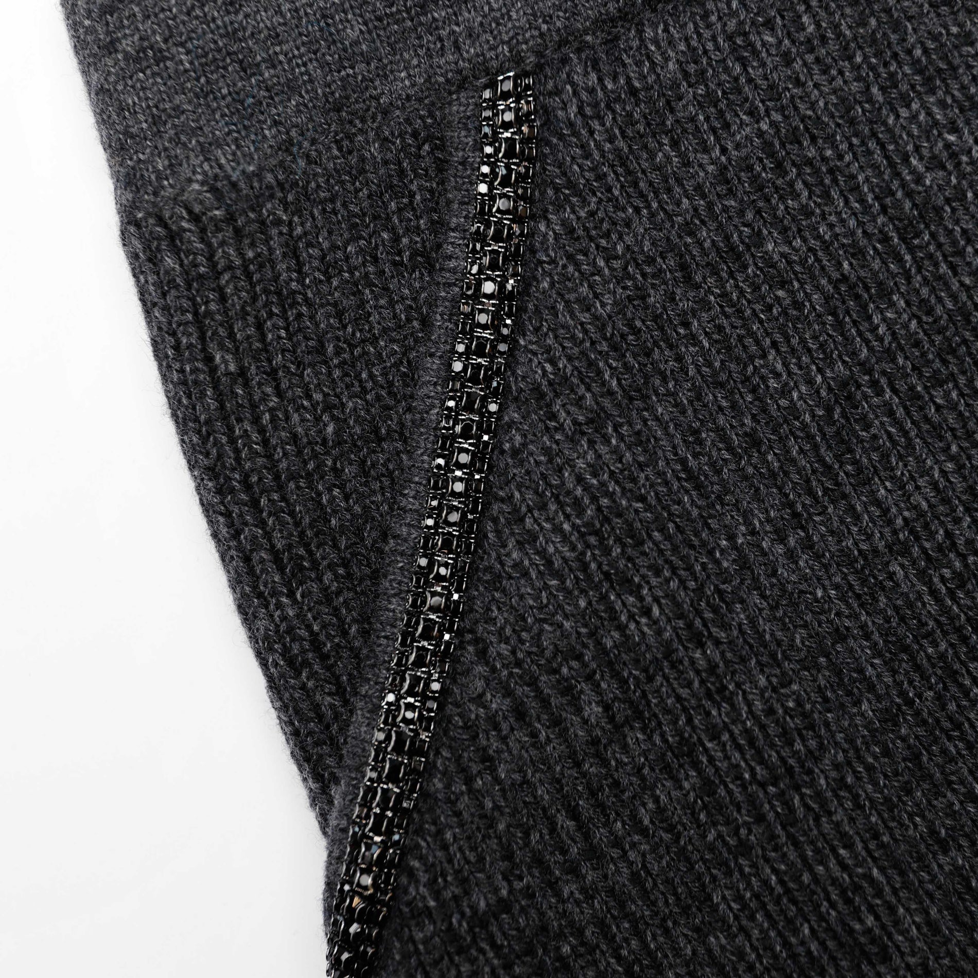 A close up of the fabric for the Grey Knit Mini Skirt