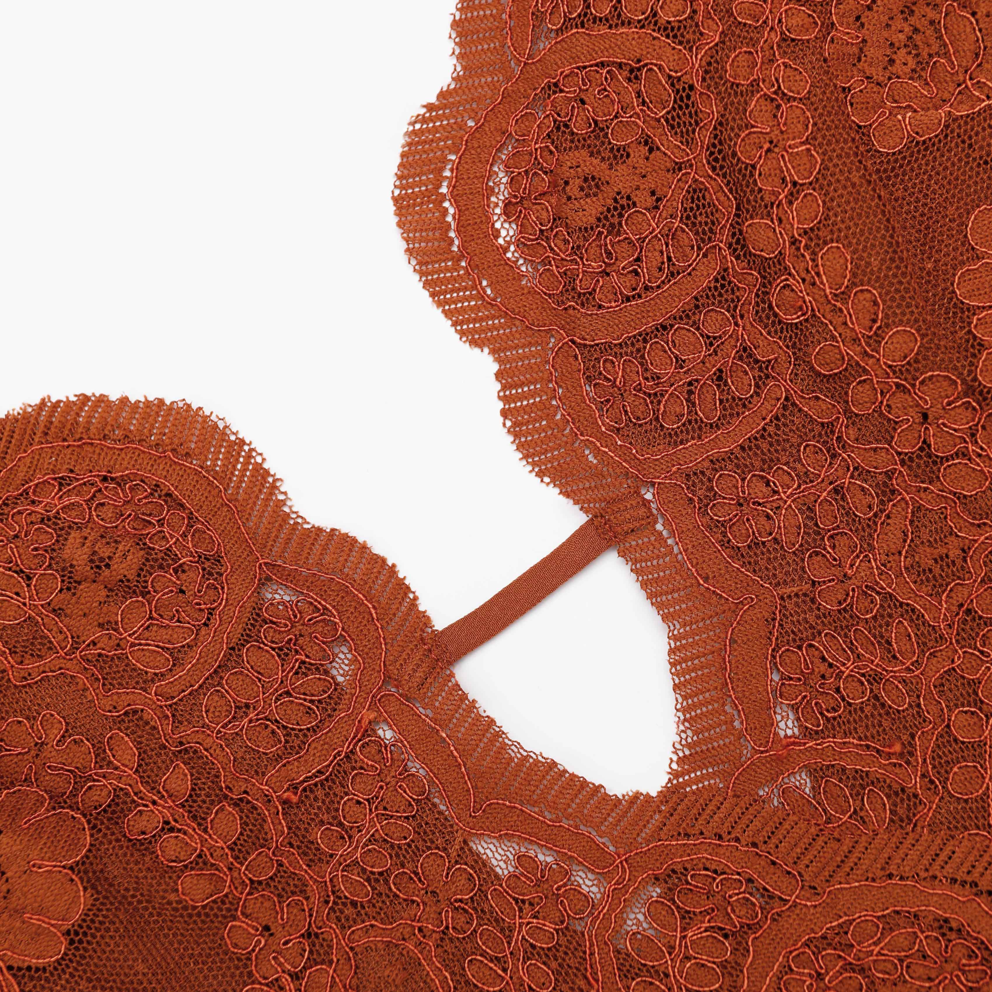 브라운 레이스 맥시 드레스