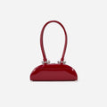 Burgundy Leather Curved Shoulder Bag