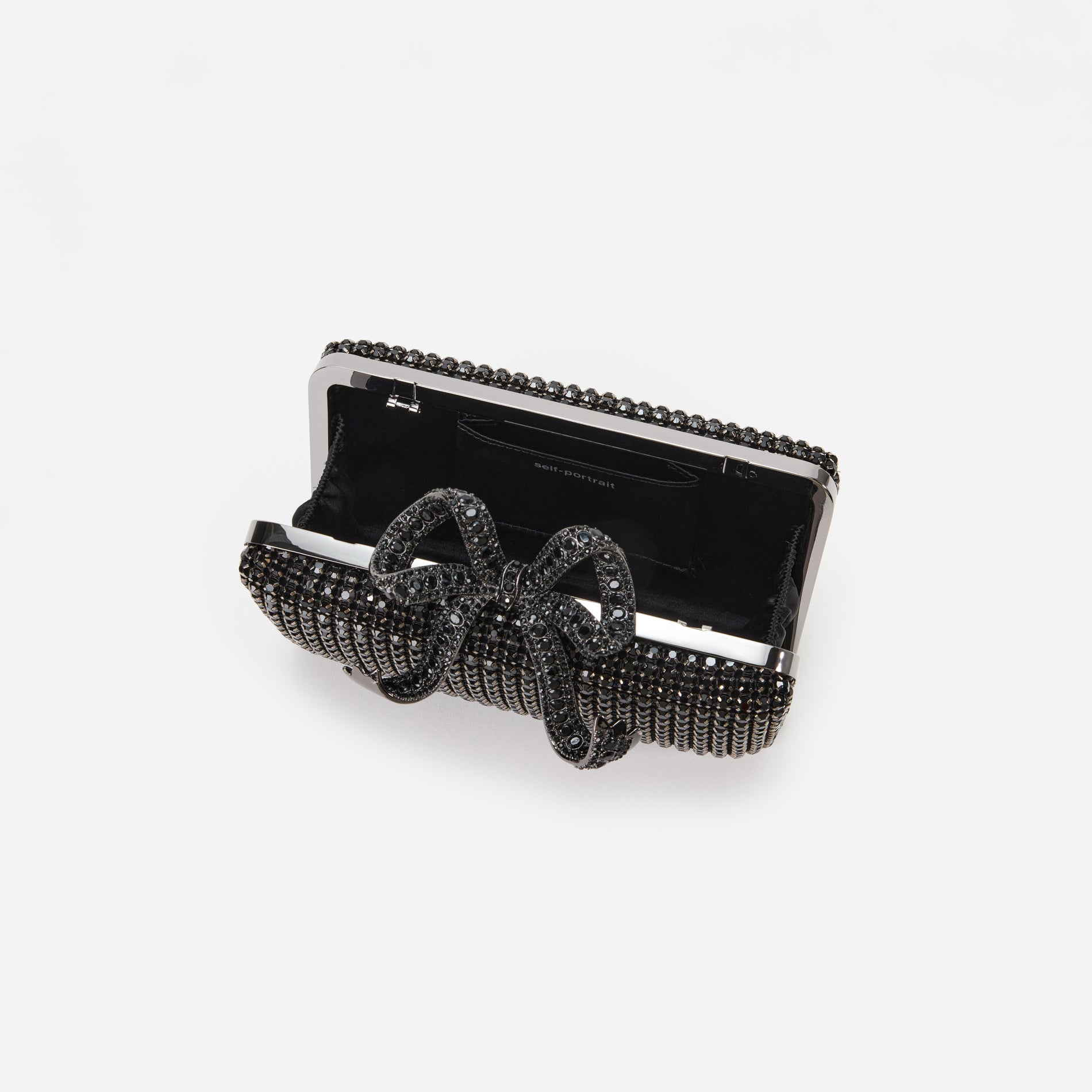 Black Crystal Box Clutch