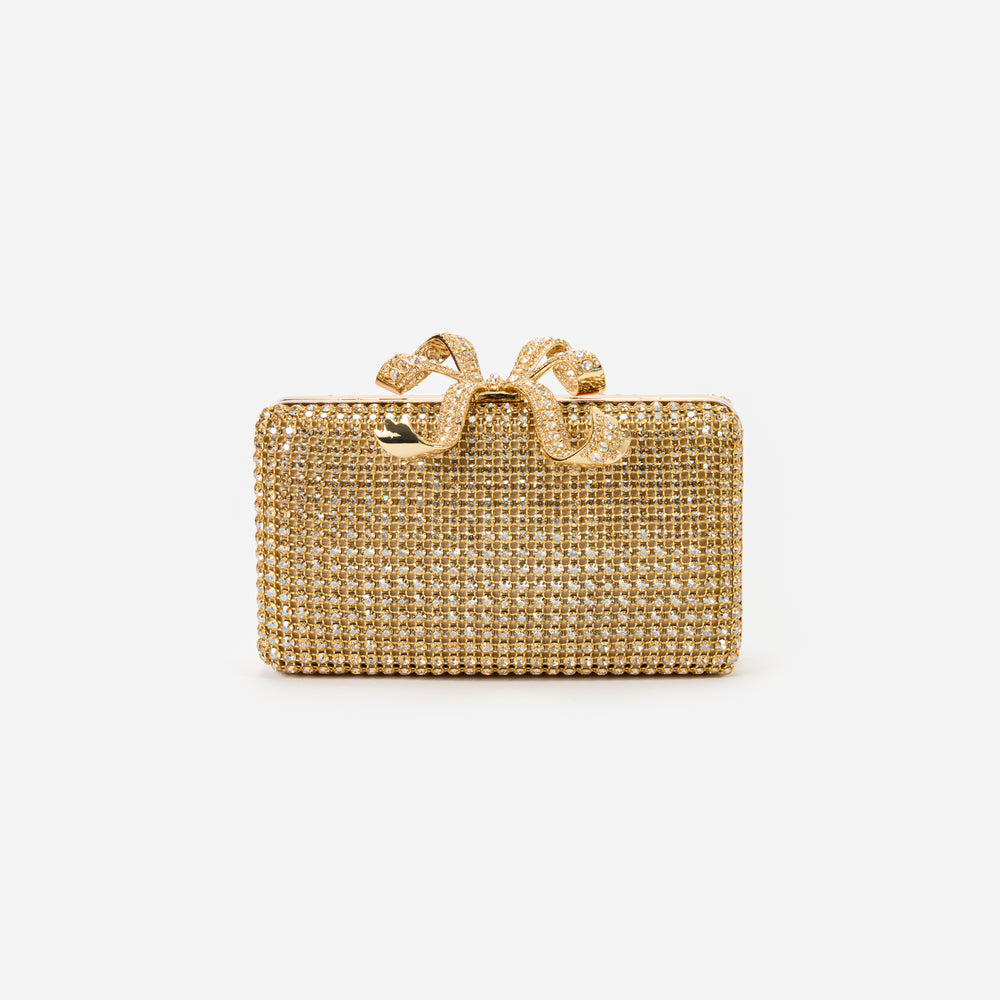 Stef Crystal Box Clutch - Gold main image 1