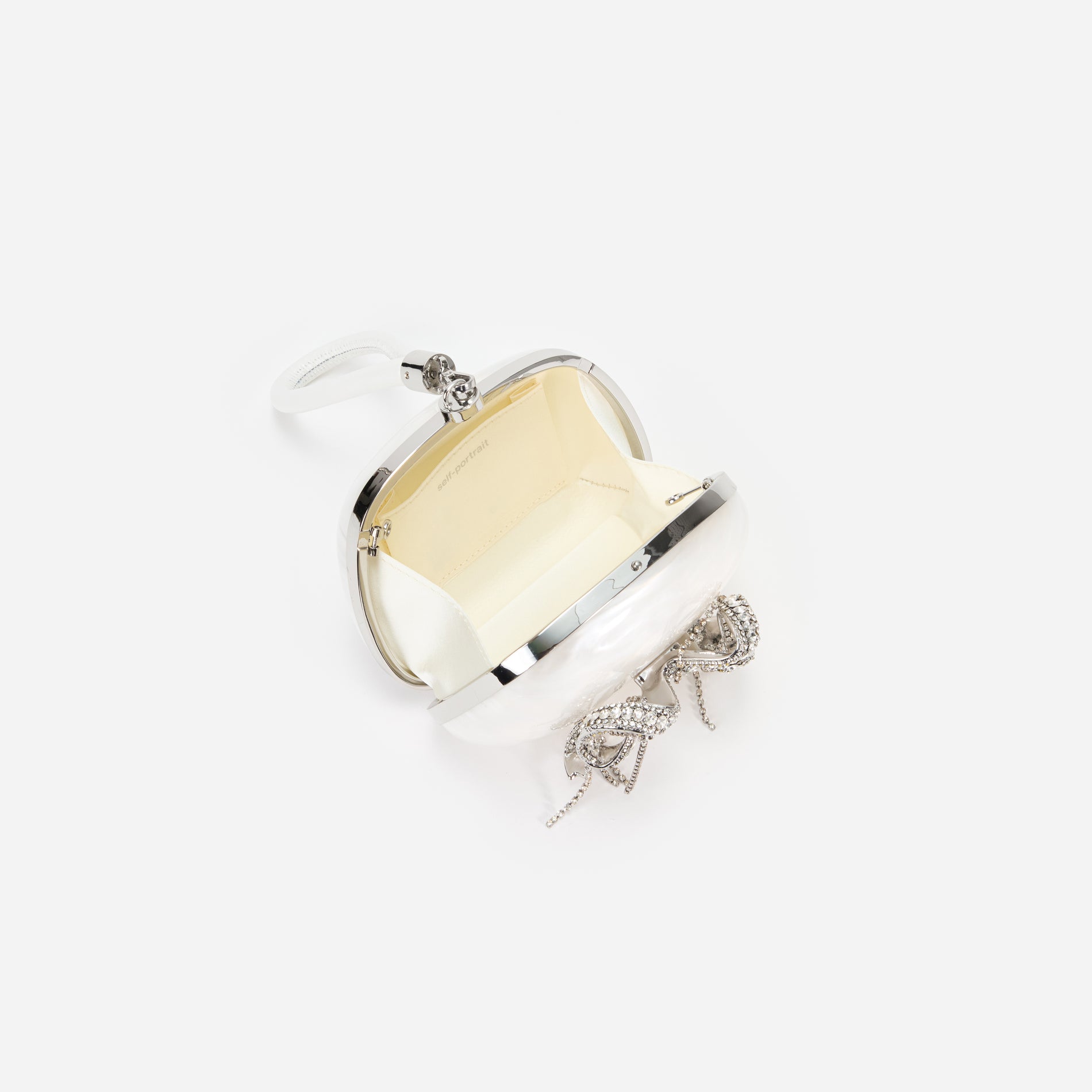 진주 탑 핸들 클러치 백