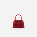 Red Embellished Micro Bow Bag