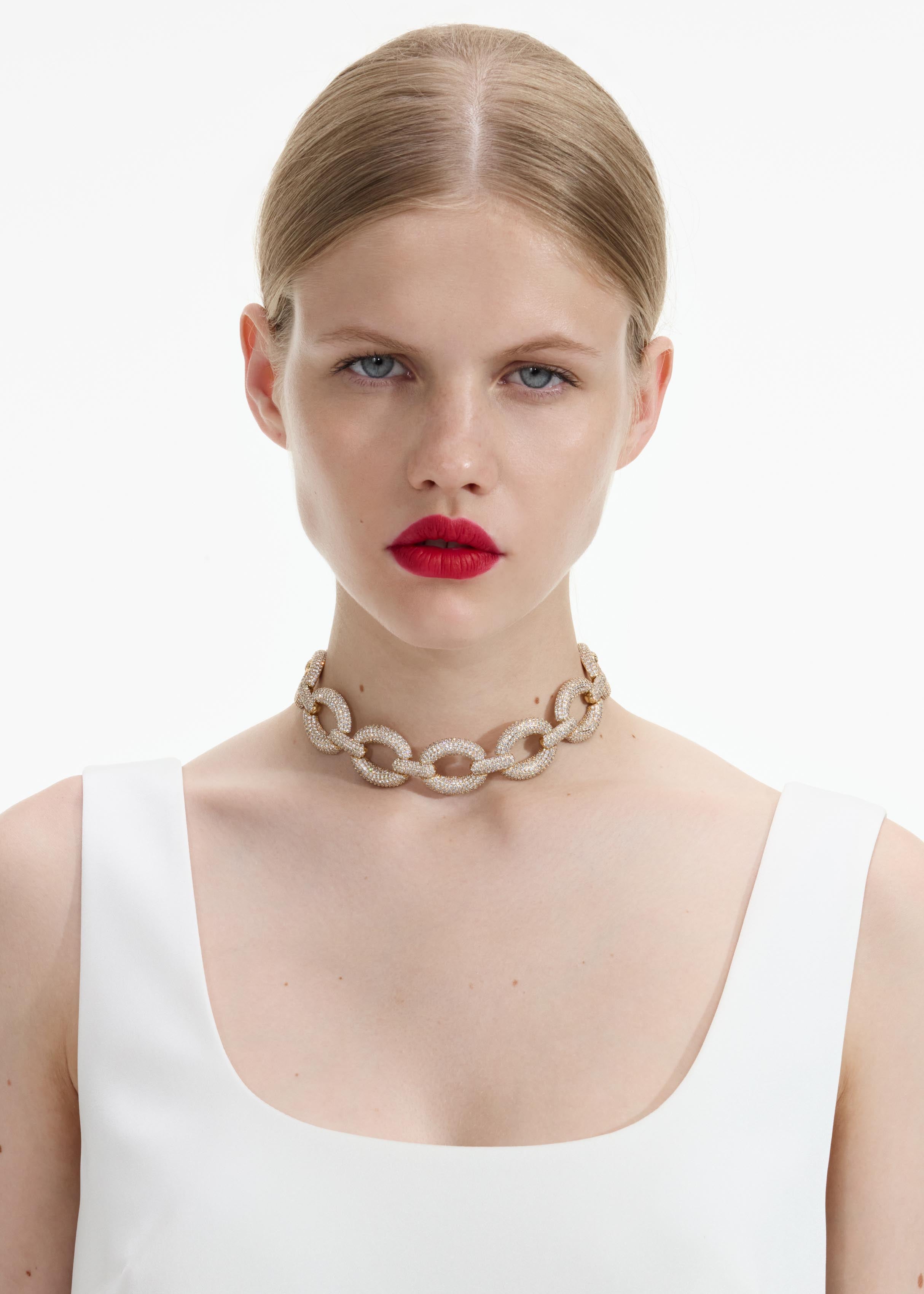 골드 크리스탈 링크 초커