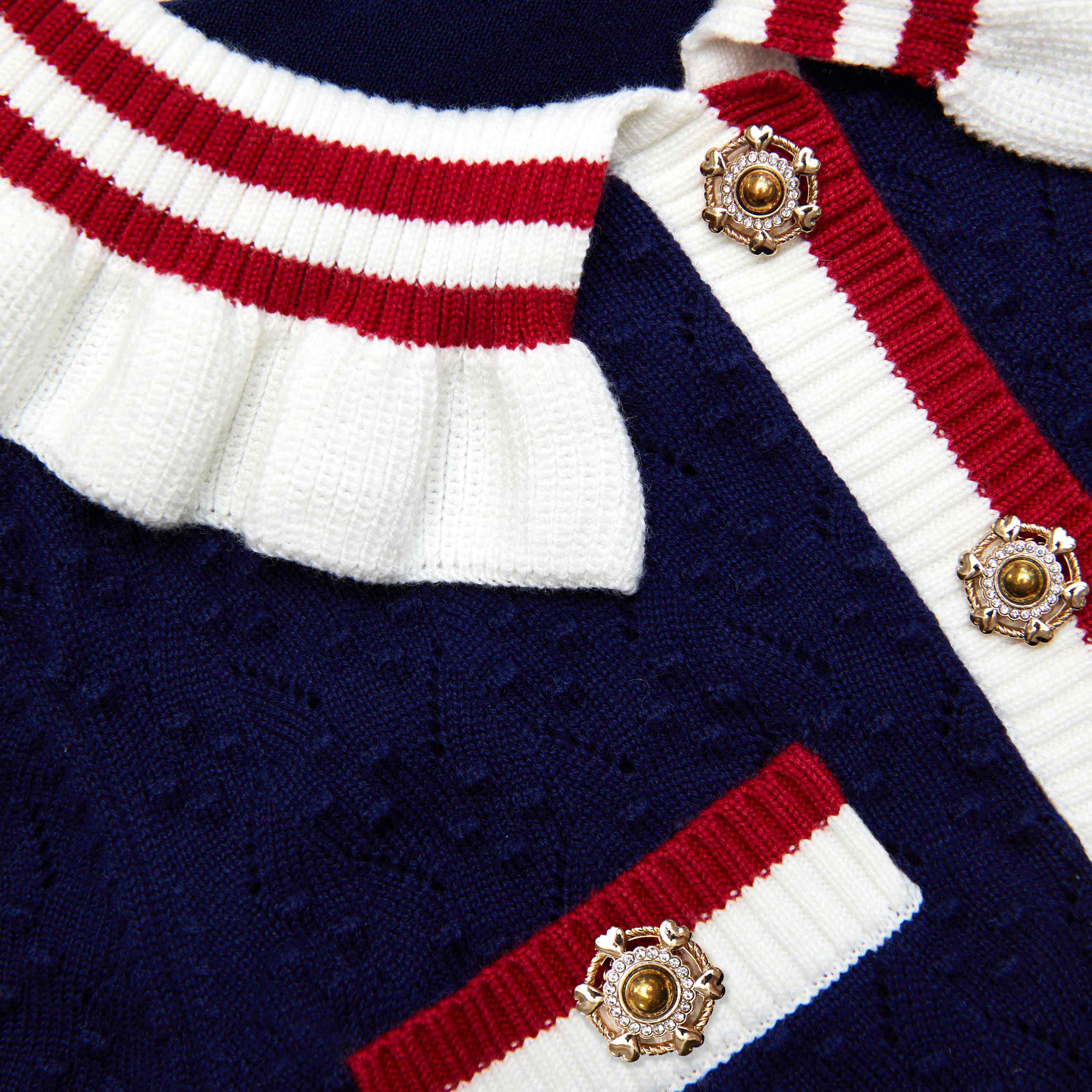 네이비 텍스처 니트 드레스