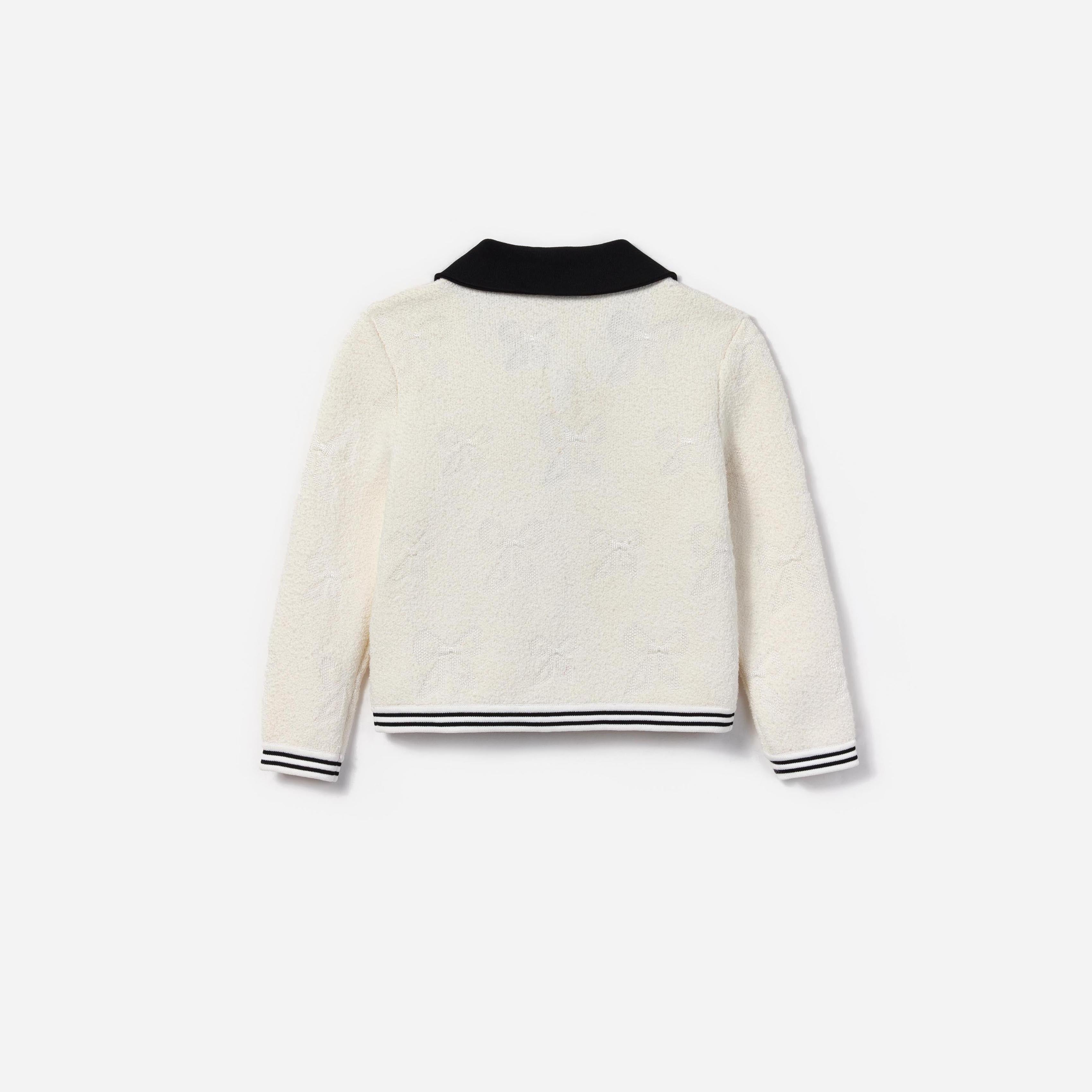 화이트 자카드 카디건