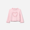 Pink Jersey Ruffle Heart Top