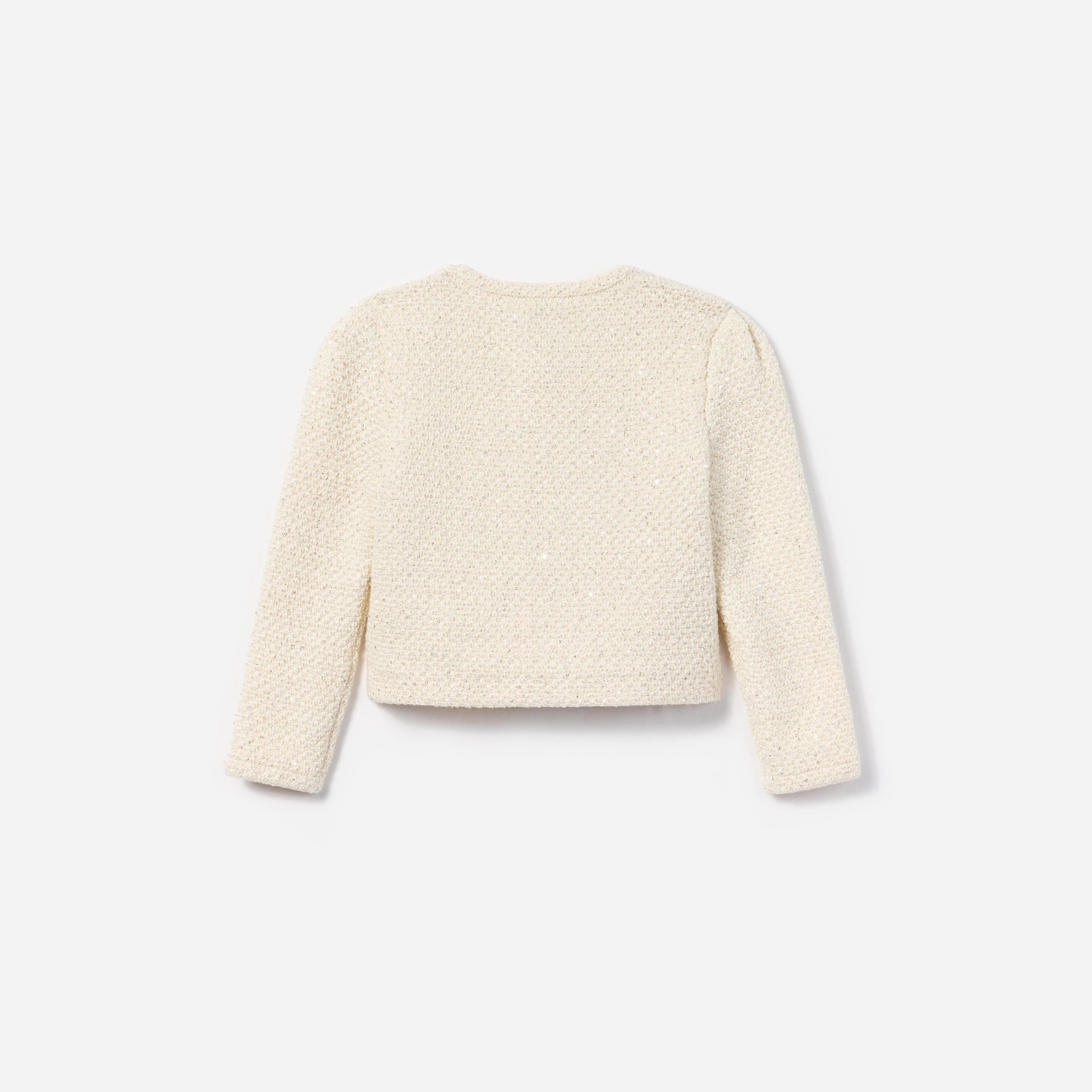 크림색 스팽글 카디건