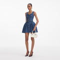 플레어 데님 미니 드레스