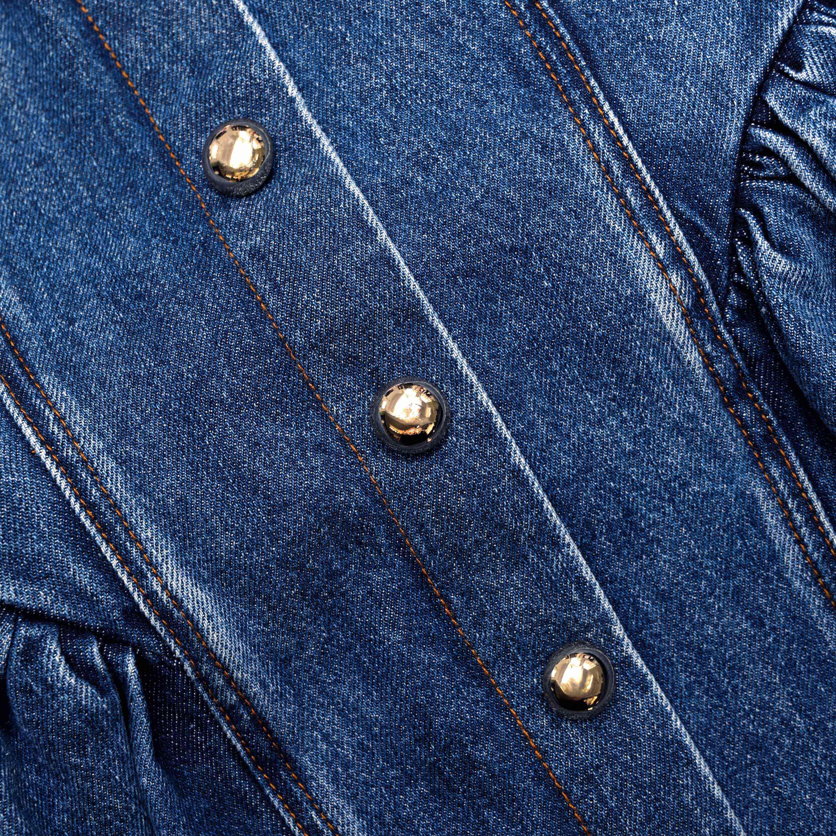 플레어 데님 미니 드레스