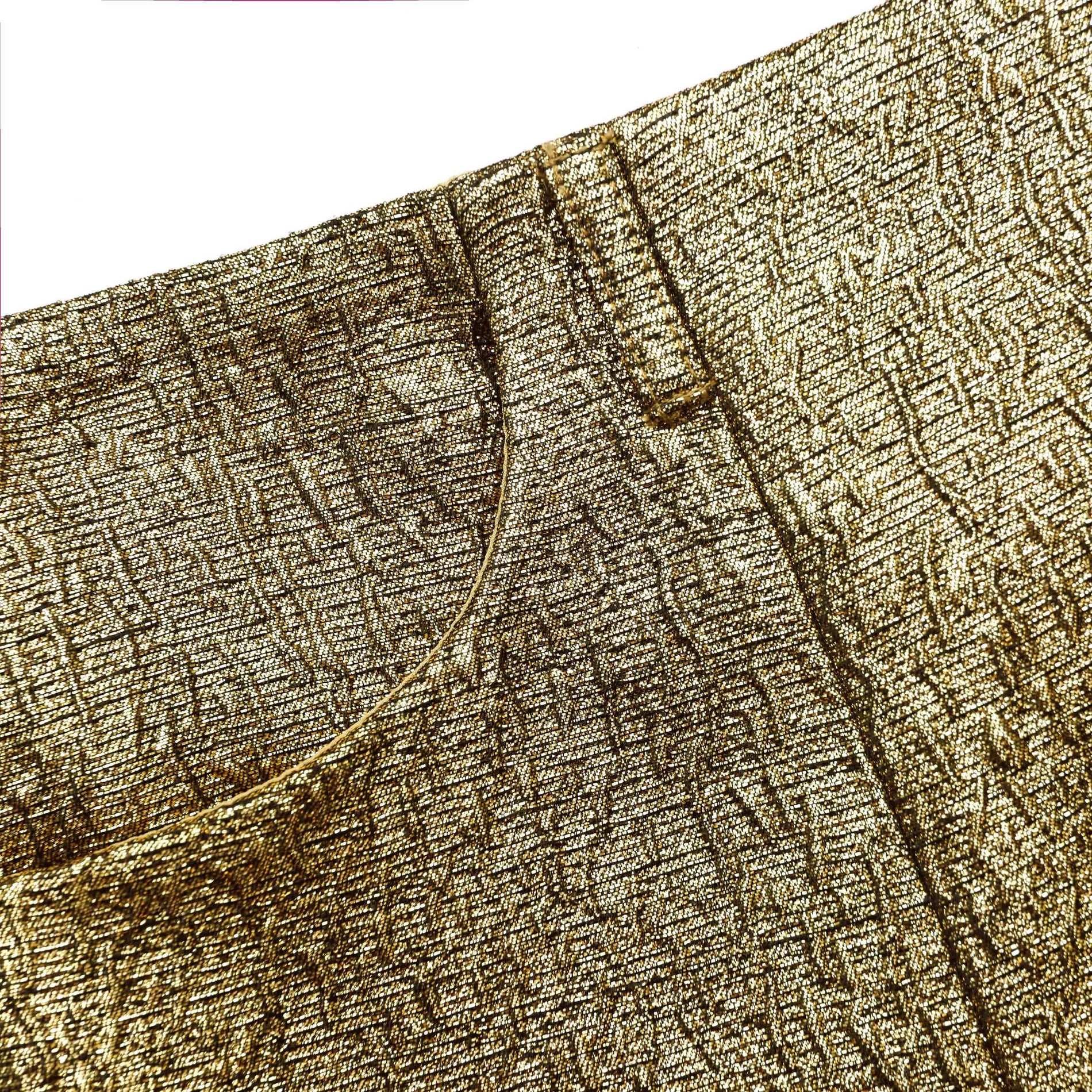 A close up of the fabric for the Gold Metallic Jacquard Skort