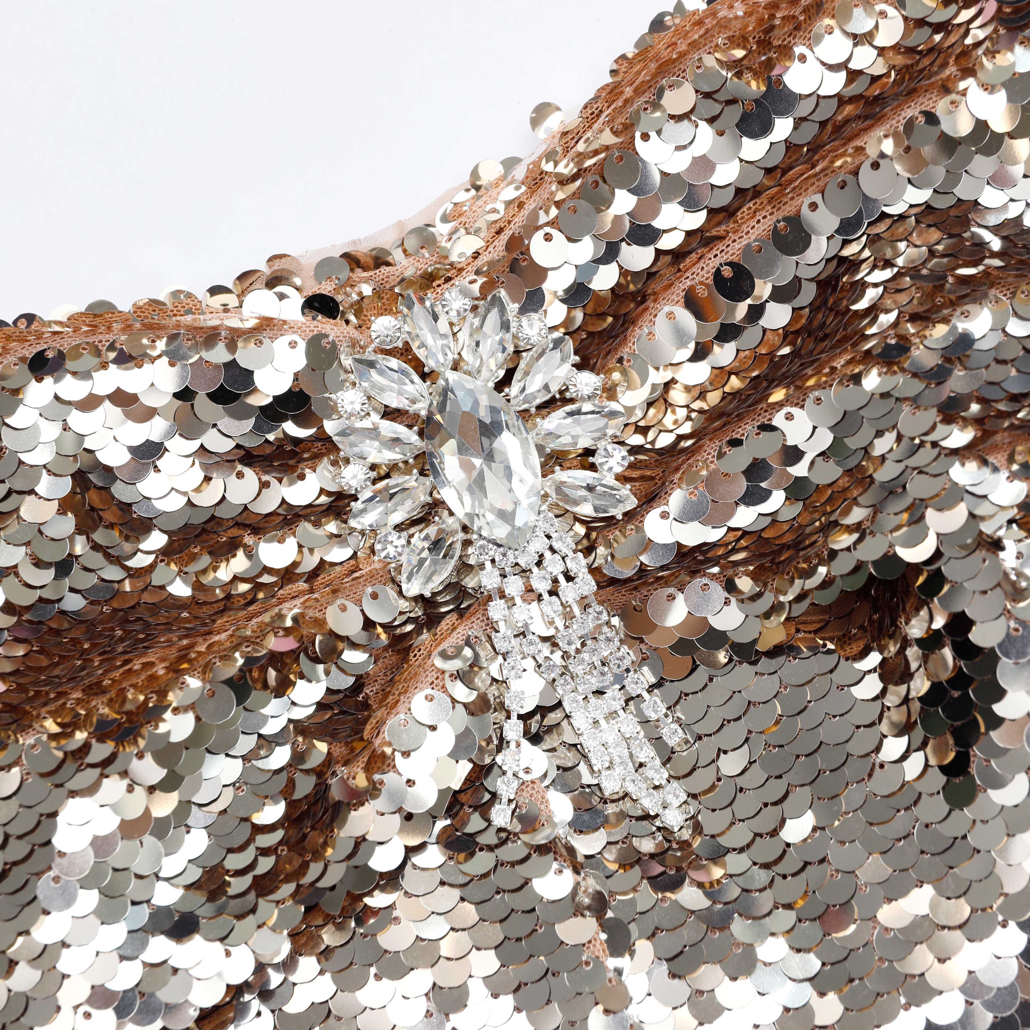 Gold Sequin Maxi Dress – self-portrait