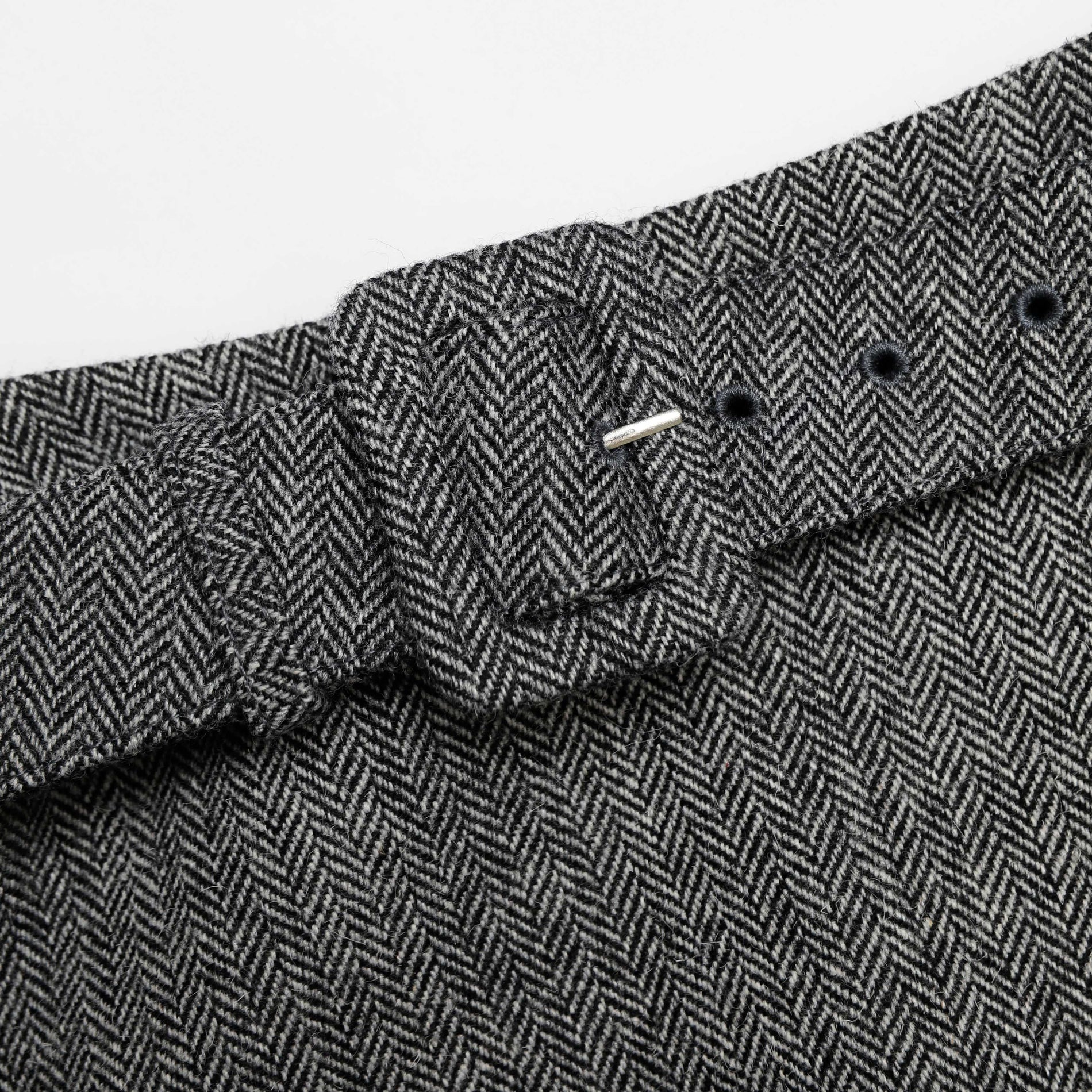 A close up of the fabric for the Grey Herringbone Flared Mini Skirt