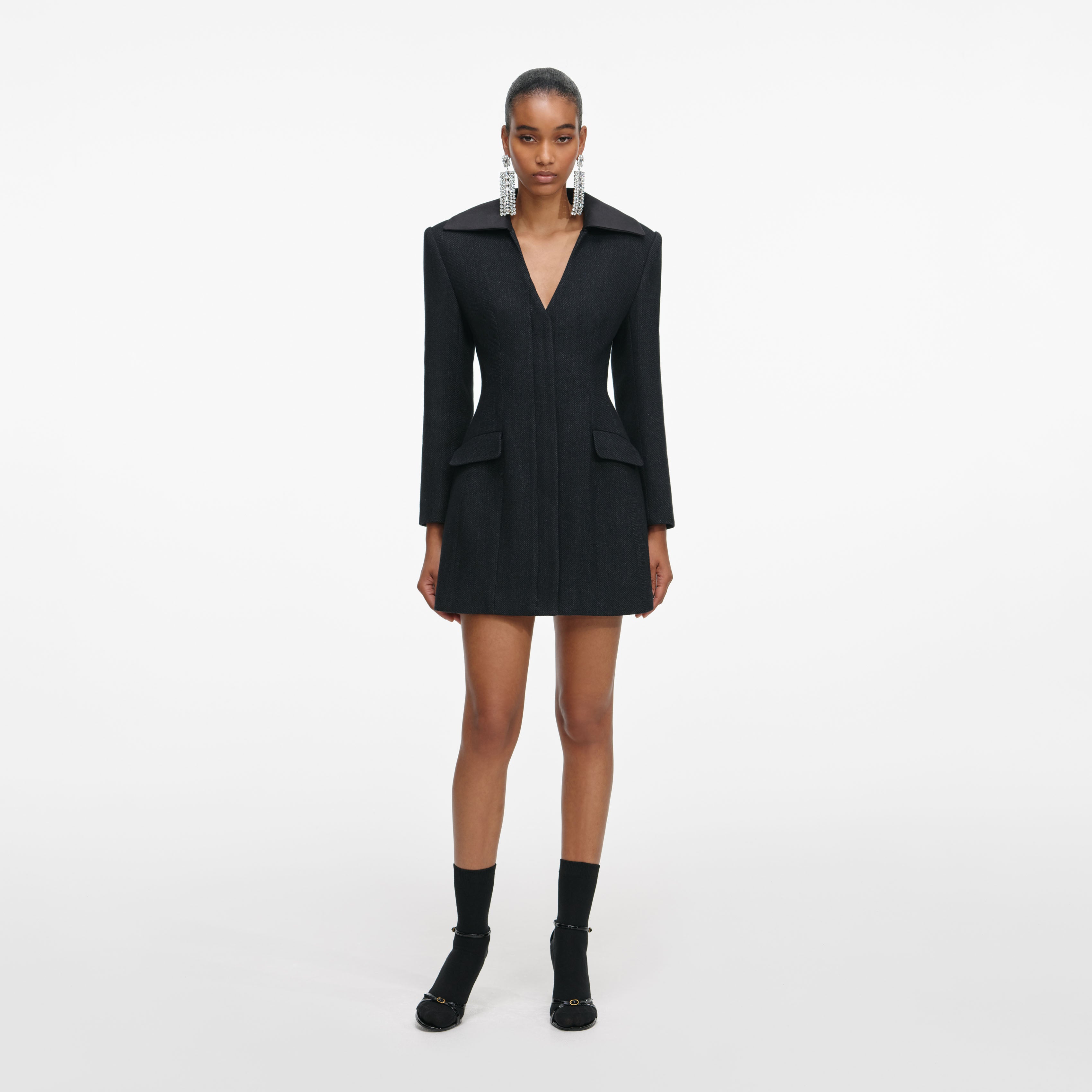 Check Blazer Mini Dress – self-portrait