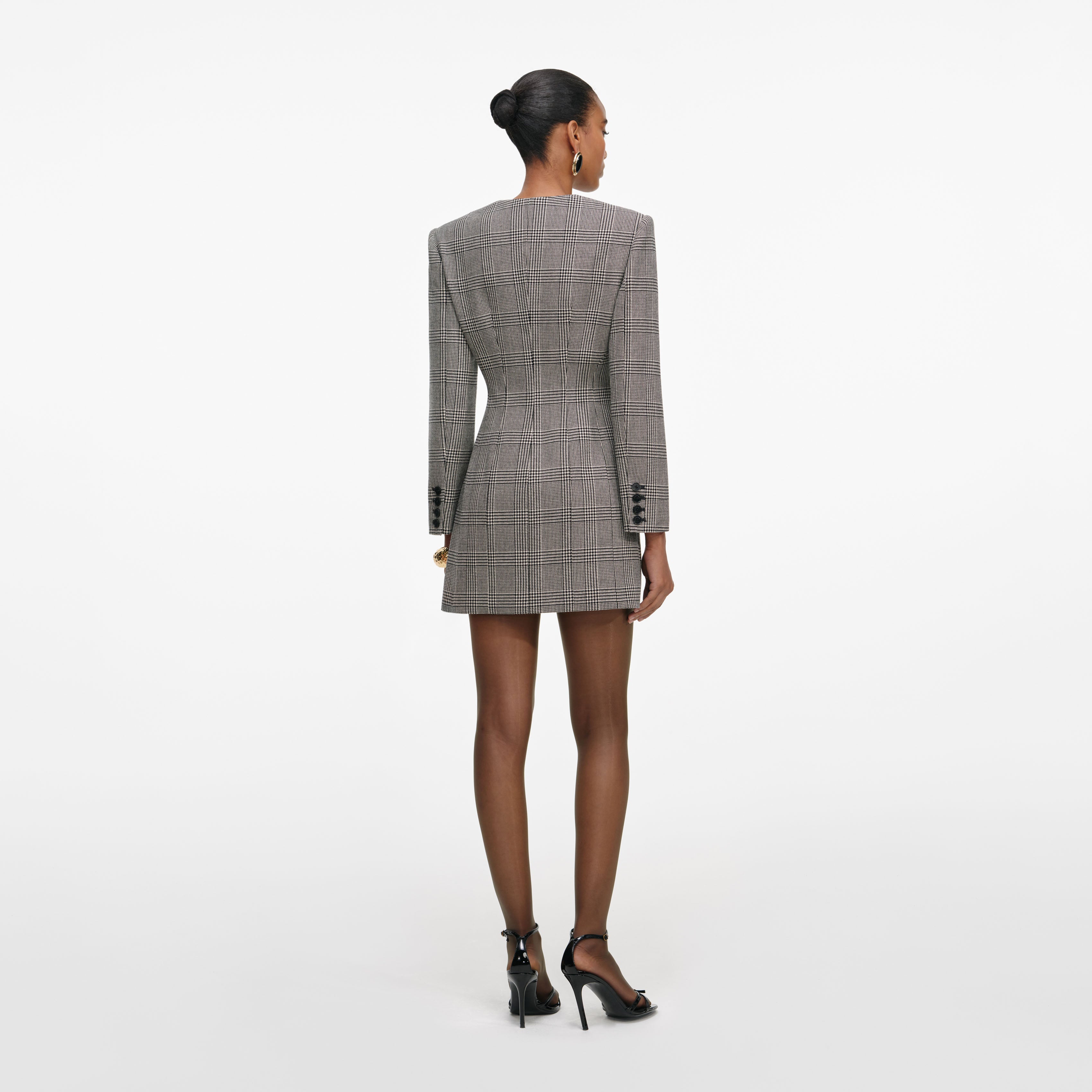 Check Blazer Mini Dress – self-portrait