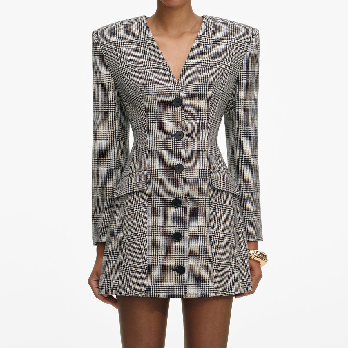 Check Blazer Mini Dress – self-portrait