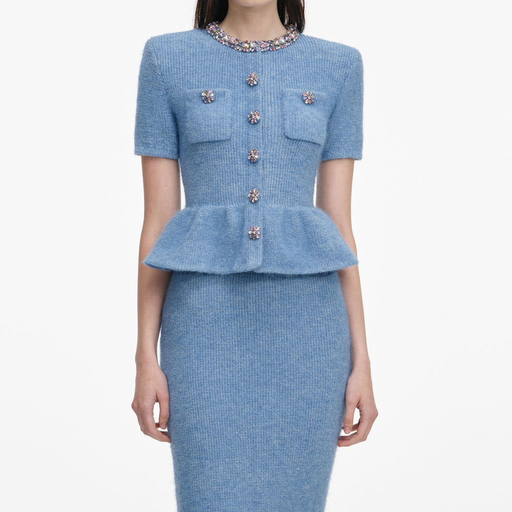 Peplum Waist Knit Midi Dress main image 1