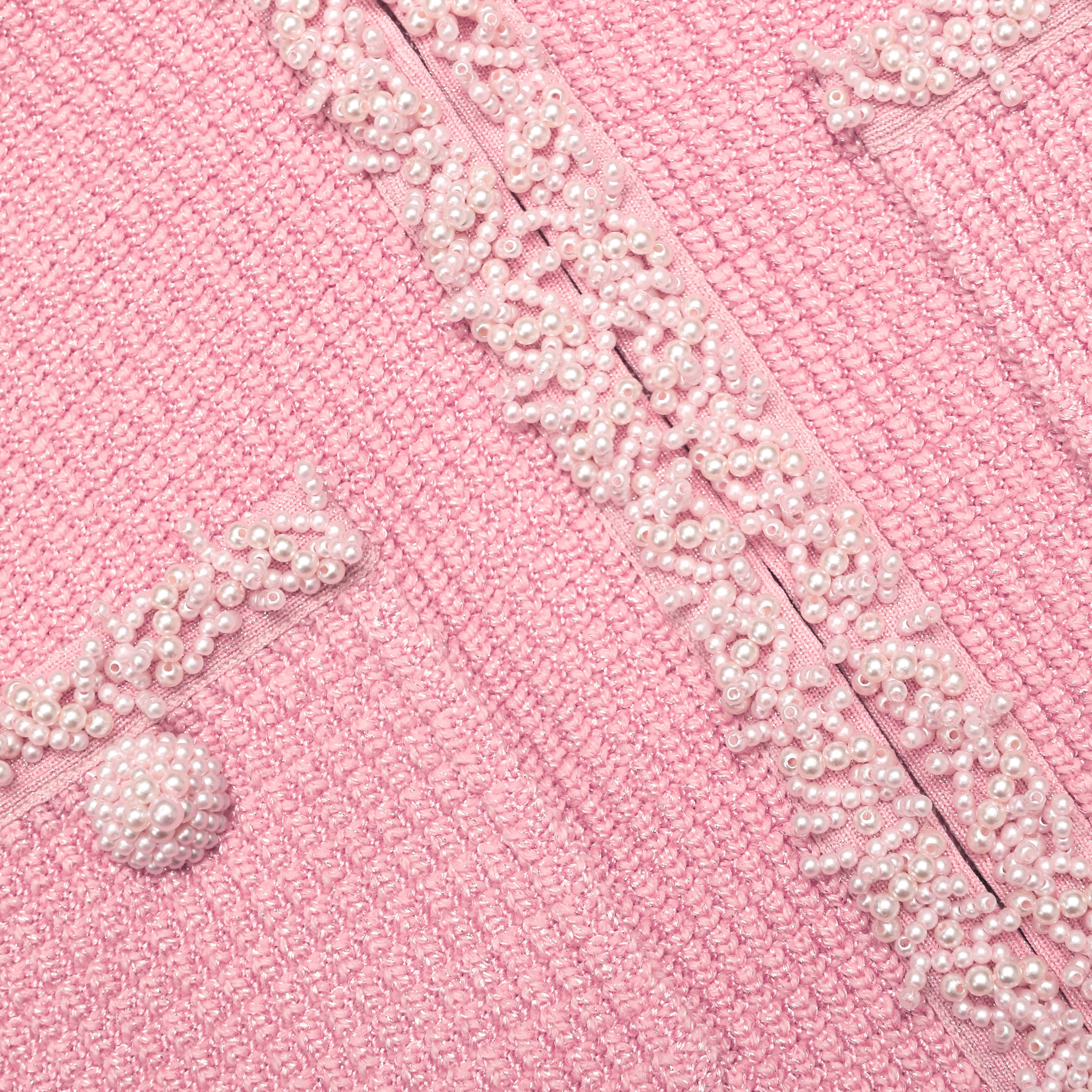 Pink Peplum Knit Midi Dress