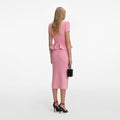 Pink Peplum Knit Midi Dress