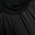 Black Cotton Draped Knit Midi Dress