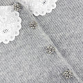 Grey Lace Collar Cardigan