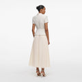 Cream Boucle Collared Midi Dress