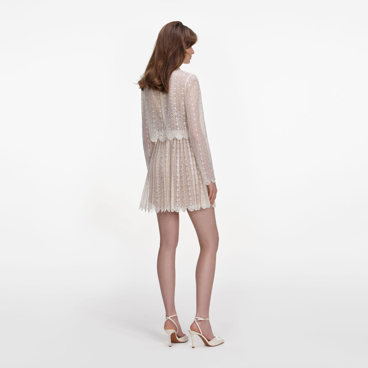 Cream Organza Lace Mini Dress – self-portrait