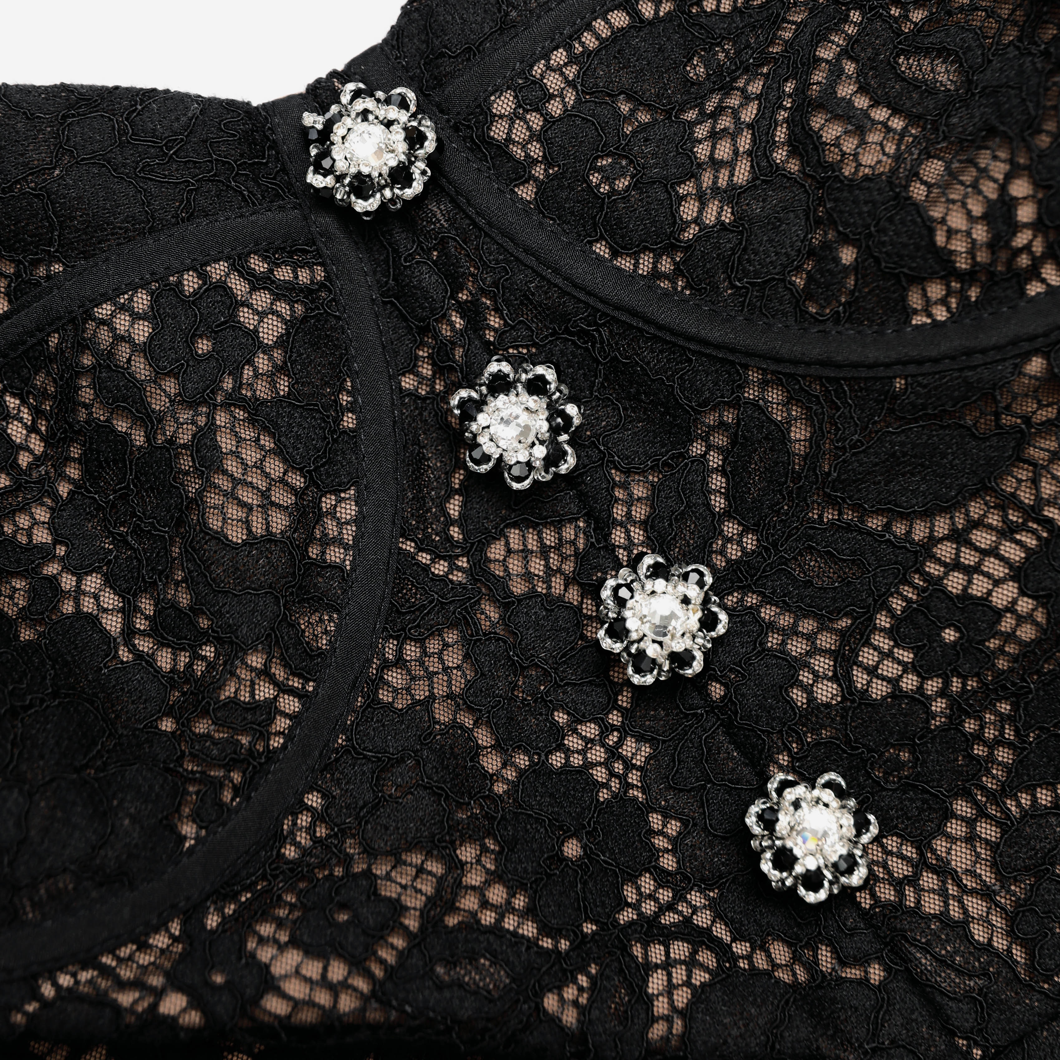 Black Sweetheart Lace Midi Dress