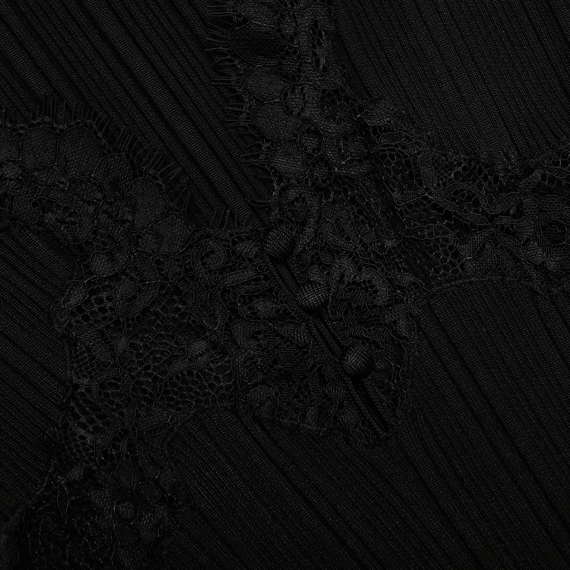 A close up of the fabric for the Black Lace Knit Top