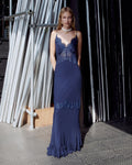 Navy Lace Georgette Maxi Dress