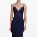 Navy Lace Georgette Maxi Dress