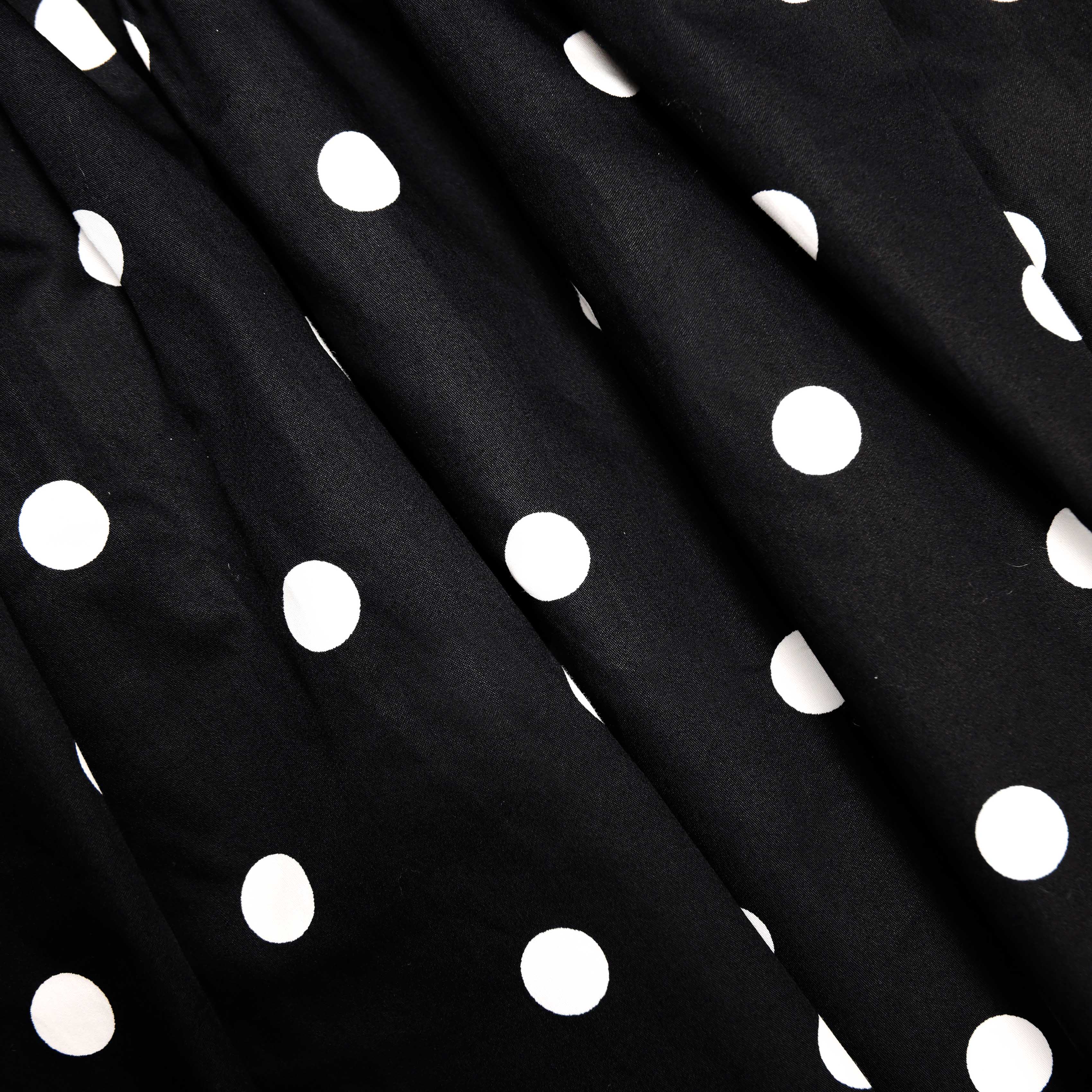 Black Polka Dot Cotton Mini Dress