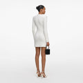 Cream Crystal Trim Knit Mini Dress